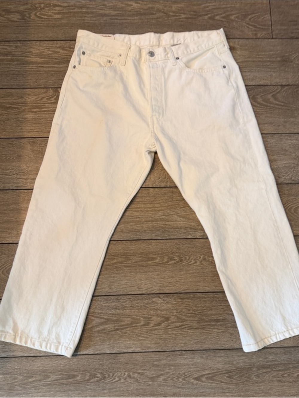 Levi's 100% Cotton White Straight Jeans 38x30 FAIR